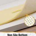 HITSLAM Shower Mat, 32 x 24 Inch Non Slip Bath Mat for Tub, Soft PVC Loofah Bathtub Mats with Drain Holes, Quick Drying Bathroom Stall Floor Mat, Bathroom Accessories Without Suction Cup, Beige