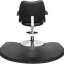 Mefeir 3' x 4' - 1 inch Thick Salon Anti Fatigue Mat for Hair Stylist, Semi Circle Comfort Barber Shop Beauty Floor Mats Under Styling Chair