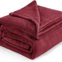 Bedsure Fleece Blankets King Size Burgundy - Bed Blanket Soft Lightweight Plush Cozy Fuzzy Luxury Microfiber, 108x90 inches (Red)