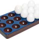 Wooden Egg Holder Countertop, and Deviled Tray - Tabletop Display Refrigerator Storage, Countertop for Fresh Eggs -18 Rack, Blue