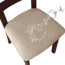Genina Waterproof Seat Covers for Dining Room Chairs Covers Dining Chair Cover Kitchen Chair Covers (Khaki, 6 Pcs)