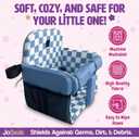 Shopping Cart Seat Cover for Baby, High Chair & Grocery Seat Protector, Padded Chair Covers for Restaurant Seats, Unisex Machine Washable Grocery Cart Liner & Swing Insert Blue Checkered