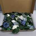Ling's Moment 5FT Dusty Blue Artificial Flower Garland Rose Leaves Floral Garland Arch Flowers Vine Table Centerpieces Decoration