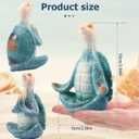 Sea Turtle Meditation Yoga Decor, Coastal Beach Decorations, Zen Resin Statue for Home Office (2PC)