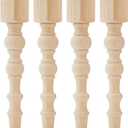 Threehoney 4 Pcs Farmhouse Table Legs, 29" x5'' Pine Dining Table Legs for Furniture Unfinished Wooden Furniture Dining Cottage Bench Coffee for DIY(Round)