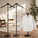 OLV 2 Pack Mannequin Torso, Adjustable Shirt Display Stand 30 to 41 Inches Height, Stable Dress Form Clothing Display Stand for Vendor, Portable Garment Rack for Cap and Gown, Black