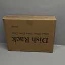 Dish Drying Rack - Small Dish Rack for Kitchen Counter, Stainless Steel Dish Drainer with Utensil Holder and Drainboard (White)