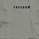 Freedom Black Text Minimalist Design,Bold Typography Graphic TShirt 2XL