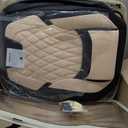 FREESOO Black Beige Car Seat Covers Full Set - Faux Nappa Leather Seat Covers for Cars, Luxury Breathable Waterproof Front Seats with Lumbar Support and Back Seat Cover, Fit for Sedans SUVs Pick-ups