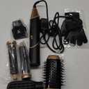 5 in 1 Blow Dryer Brush,Hair Dryer Brush with Detachable Air Styler,Negative Ionic Magic Hair Styler,Hot Air Brush for Women Volumizer,Straightener,Drying (Black Gold)