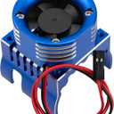 RC Car Motor Heatsink w/ 21000 RPM Cooling Fan Aluminum Engine Motor Heat Sink Radiator Fit 42mm 4274 4268 Motors Compatible with Axial SCX10 Tamiya Arrma 1/8 1/10 RC Buggy Cars (Blue)