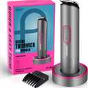 PRITECH Bikini Trimmer for Women - Rechargeable Pubic Hair Trimmer for Sensitive Skin, Wet&Dry Use, Pain-Free Electric Razor&Shaver with Standing Recharge Dock, Ideal Gift for Women, Slate Grey