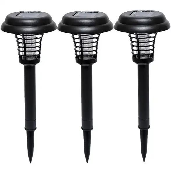 12-Pack Solar Post Lights, Outdoor Pathway & Fence Lights with Warm White 3000K LED, Auto On/Off Dusk to Dawn, Matte Black Metal & Glass, Tool-Free Installation, IP45 Waterproof [W58341]