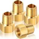 Frienda 1/4 Inch Male NPT x 1/4 Inch Female Inverted Flare Propane Fitting NPT Reducer Brass Female NPT Pipe Adapter Brass Bushing Reducer Brass Threaded Pipe Connector for Fuel Convert(4 Pcs)