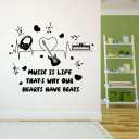Design With Vinyl Music Wall Decal Set of Musical Instruments on White Background Removable - Size: 20 in x 16 in