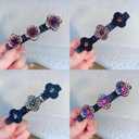Rchovsam Sparkling Barrette Braided Hair Clips for Women Four-leaf Hair Clip for Short and Long Hair for Thick and Fine Hair Hair Styling Accessories for Holiday Party Birthday Gifts for Women 4pcs