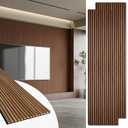 Art3d 2 Pack 94.5 x 24 inch Wood Slat Acoustic Panels for Wall & Ceiling - 31 sq.ft 3D Fluted Sound Absorbing Panel with Wood Finish, Walnut