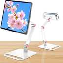 Adjustable Tablet Stand for Desk - Portable Monitor Stand 360 Rotating and Foldable Tablet Holder, Mount for iPad, Samsung Galaxy Tab, Stable and Anti-Slip Design for Office, Home, and Kitchen