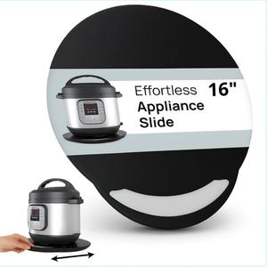 Ibyx Elegant Round Sliding Tray for Your Pressure Cooker, Air Fryer & Heavy Kitchen Appliances - Sturdy, Slides Easily from Under The Cabinet (Black, 16)