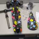 2-in-1 Kick Scooter for Kids Ages 3-8, Adjustable Height Foldable Scooter Removable Seat, 3 LED Light Wheels, Outdoor Activities for Toddlers Boys Girls (Black)