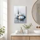 Zen Bathroom Canvas Wall Art 16x24in Framed