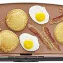 BELLA Electric Ceramic Titanium Griddle, Make 10 Eggs At Once, Healthy-Eco Non-stick Coating, Hassle-Free Clean Up, Large Submersible Cooking Surface, 10.5" x 20", Copper/Black