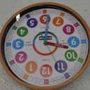 Kids Wall Clock for Bedroom, 10 Inch Round Multi-Colored Learning Clock, Children's Silent Analog Non-Ticking Educational Wall Clock for Boys and Girls Home Decor