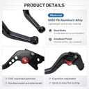 Short Brake Clutch Handle Lever Replacement for Suzuki V-Strom 650 DL650 2012-2025/ SV650 SV650X 16-22/ Vstrom 650 XT 2015-2025, CNC Aluminum Motorcycle Accessories Shorty Levers(Black)