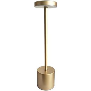 Mikasa LED Cordless Metal Table Lamp, Portable Rechargeable 5,000 mAh, 3 Color Stepless Dimming, Gold, 3.15x3.15x13.5 Inch