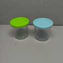 For Ninja Creami NC299AMZ & NC300s Series Ice Cream Makers, BPA-Free & Dishwasher Safe, 16 oz Pints with Lids 2 Pack - (Green/Blue)