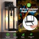20" Large Outdoor Wall Light Fixtures 2 Pack, Modern Exterior Lighting Fixtures with Closed Bottom, Black Outdoor Sconce Light, Waterproof Outside Lights for House Porch Garage Patio