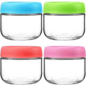 4 Pack Glass Mason Jars with Lids, 10oz Airtight Overnight Oats Containers, Glass Storage Jars for Breakfast, Lunch, and Leftovers  BPA-Free, Leakproof, Ideal for Meal Prep and Pickling