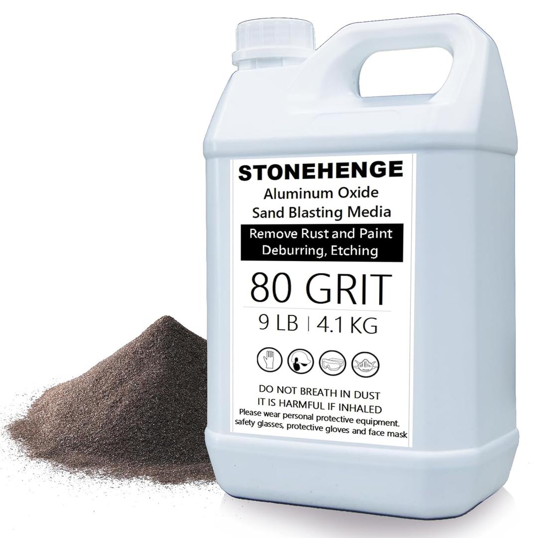 #80 GRIT Aluminum Oxide Powder for Sand Blasting - Sand Blaster for air Compressor, Metal Sandblasting Sand - 9LB