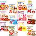 Valentines Day Cards for Kids School, 24 Packs Valentines Cards with Stuffed Animal Toys, Perfect Plush Animal Key Chains for Valentine Day Party Favors, Ideal Exchange Cards for Boys Girls Classroom