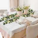 MAKHOT 2PCS Eucalyptus Garland, 6.6Ft Artificial Greenery Garlands Flower Decor, Green Spring Garland Wreath Vines Decorations for Table Home Wedding Mantle Party (Champagne)