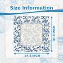 Blue and White Chinoiserie Floral Mahjong Mat for Table 31.5 x 31.5 in, Vintage Blue Oriental Chinese Anti-Slip Mahjong Table Cover Tablecloth for Poker Board Card Tile Game Dominoes