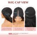 Lasescuch Long Black Middle Part Wavy Wig for Women Synthetic Lace Front Wig Heat Resistant Fiber Body Wave Glueless Wigs Natural Hairline Pre Plucked Daily Party Use Wigs 26 Inch (Black)