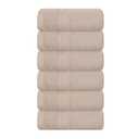 BOUTIQUO Ultra Soft Cotton 6 -Piece Hand Towel Set 16x24 Inch, Ideal for use in Bathroom, Kitchen, Gym, Spa & General Cleaning, Compact & Lightweight Multi Purpose Hand Towels - Tan