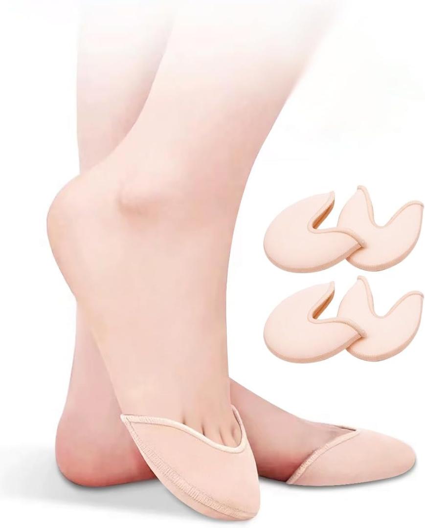 Ballet Dance Toe Pads for Women Girls Pointe Shoes Toe Cap Covers High Heel Toe Wrapped Protector (Small, Light Pink-2Piece)