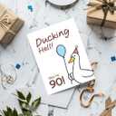 90th Birthday Card for Grandpa Grandma, Funny Milestone Pun | 90th Birthday Humor Gift for Grandfather Grandmother, Gifts for 90 Years Old, Happy Bday Party Card