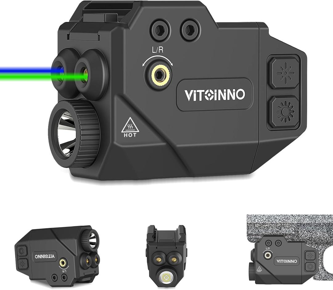 500lm Pistol Light and Blue Green Laser Combo,Slidable Weapon Light and Laser Beam for Guns with Picatinny