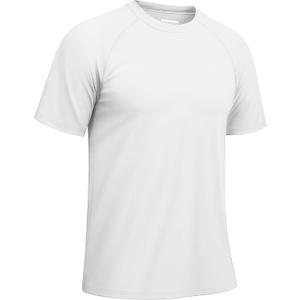 TACVASEN Men's Rashguard Shirts Short Sleeve UPF 50+ Sun Protection SPF T-Shirt Quick Dry Fishing Swim Athletic Tops (Yellow, XL)