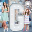 4FT Marquee Light Up Letters - Cool White Light Up Letters G with Fixed Water Bag, Party Decoration Large Marquee Light Up Letter can Be Used for Wedding Decoration, Birthday Party Deco