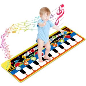 Cyiecw Piano Mat, Toddler Toys Musical Mat with 25 Music Sounds Floor Piano Keyboard Mat Carpet Touch Playmat Educational Toys for Baby Kids Boys Girls 1 2 3+ Year Old