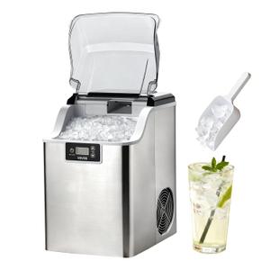 VEVOR Countertop Ice Maker, 44 lbs per Day, Self-Cleaning Portable Machine with Scoop, 4 lbs Ice-Storage Basket, Nugget Ice-Making Machine with Chewable ICES for Home, Kitchen, Office, Bar & Party