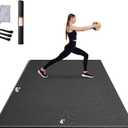 VEVOR Large Exercise Mat, 12'x6'/10'x6'/9'x6'/8'x6'/8'x5'/7'x5'/6'x4' (7mm) Extra Thick, Non Slip High Density Premium Workout Mat, Exercise Yoga Mat for Men & Women, Fitness & Exercise Mat with Bag & Carry Strap, for All Types of Home Yoga, Pilate & Floor Workout