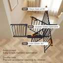 Small Narrow Baby Gate for Stairs 23.8-28.3 Inch Narrow Dog gate Pressure Mounted No Drilling with Walk-Through Door,Black