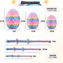 2 x 3D Printed Dragon,Mystery Easter Crystal 3D Dragon Egg,Dragon Eggs with Dragon Inside,3D Printed Animals Fidget Desk Decor(Rainbow, 8in)