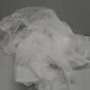Jiuguva White Bridal Veil 2 Tier Wedding Veil with Horsehair Trim Comb Tulle Veils for Brides Shower Wedding Party Gift