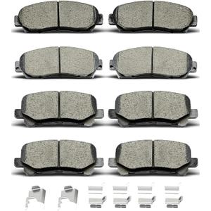 D1281 D1521 8pcs Front Rear Ceramic Brake Pads Sets With Clips Fit For Honda Odyssey 2011 2012 2013 2014 2015 2016 2017